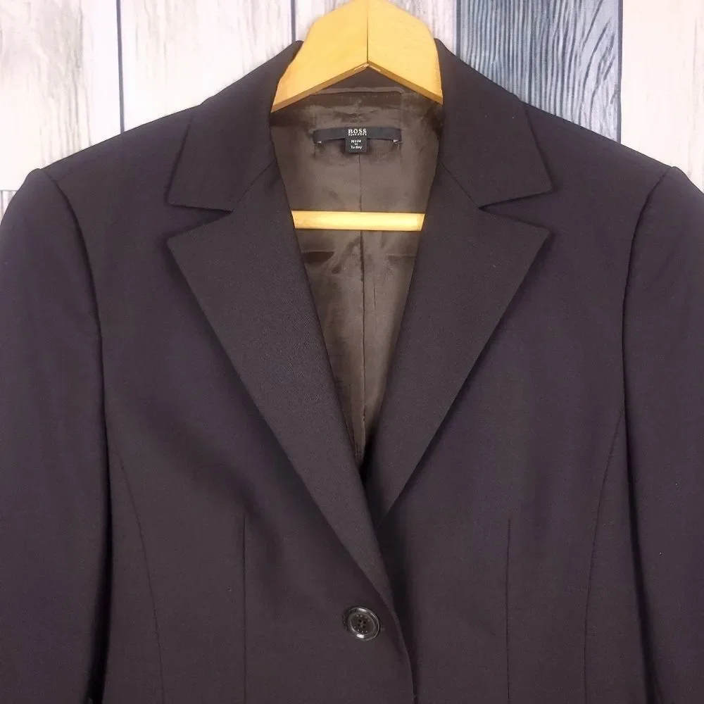 Hugo Boss Brown Fitted Two Button Blazer